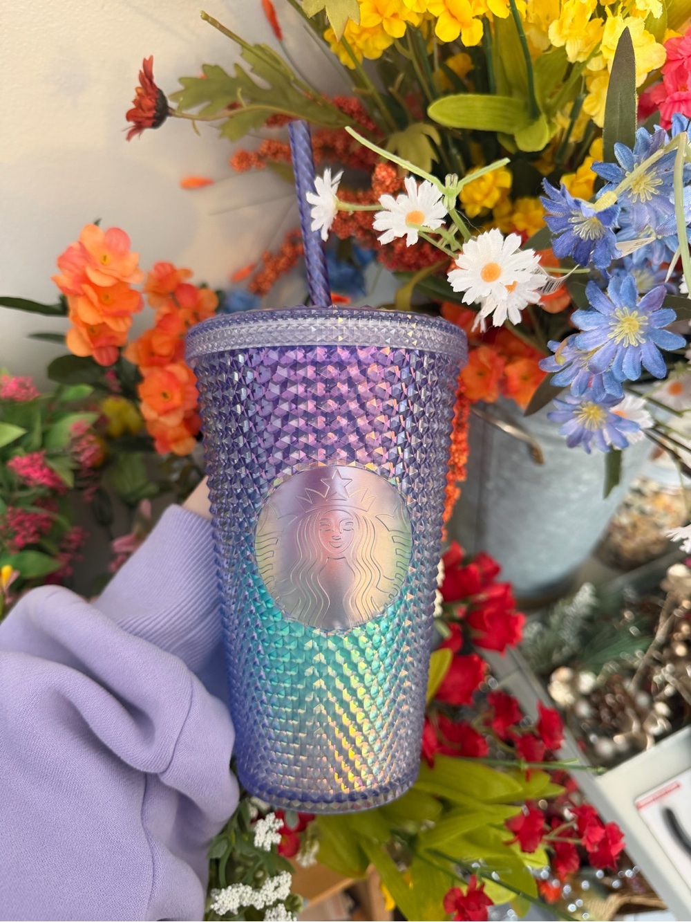 Starbucks Iridescent Lavender Studded Cold Cup